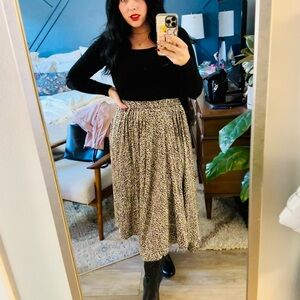 Neutral Print Midi Skirt